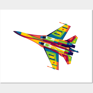 SU-35 Flanker in Pop Art Posters and Art